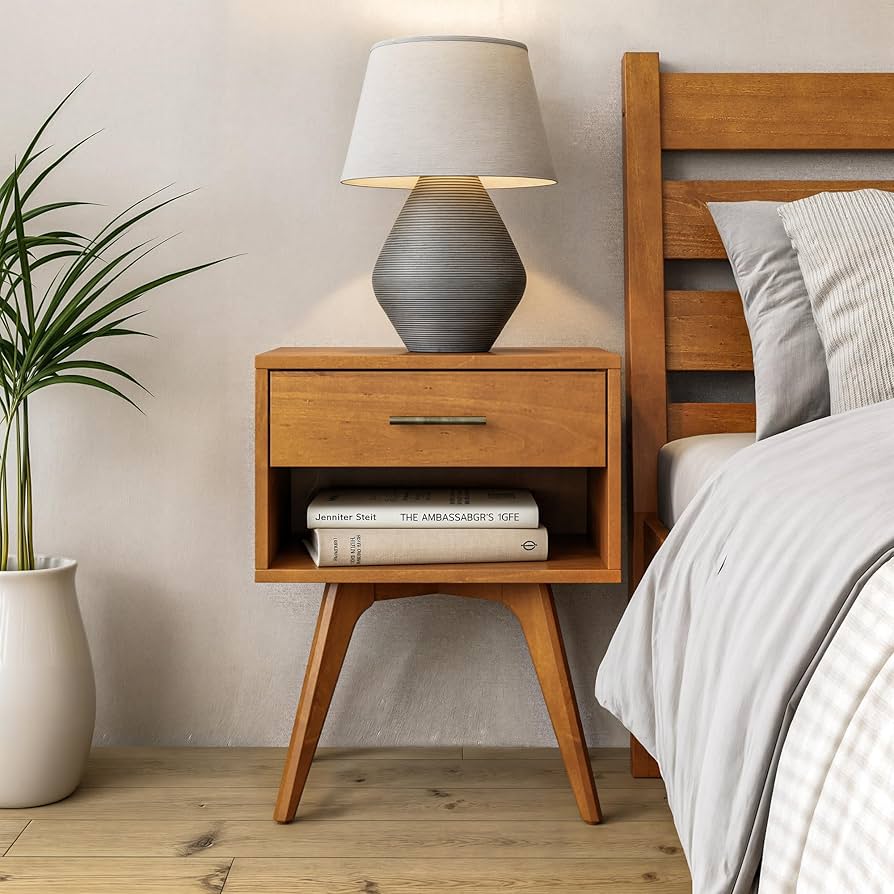 Mid-Century Modern イームズ　ネルソン　パントン　ノール Walker Edison Furniture Company 1-Drawer Black Solid Wood